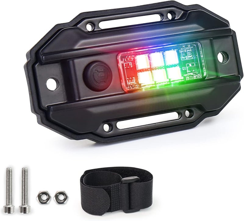 POVTOR Universal RGB Strobe Roll Bar Mount Car LED Interior Light - UTV ATV Polaris RZR Can Am Truck - White/Red/Green/Blue - Image 1